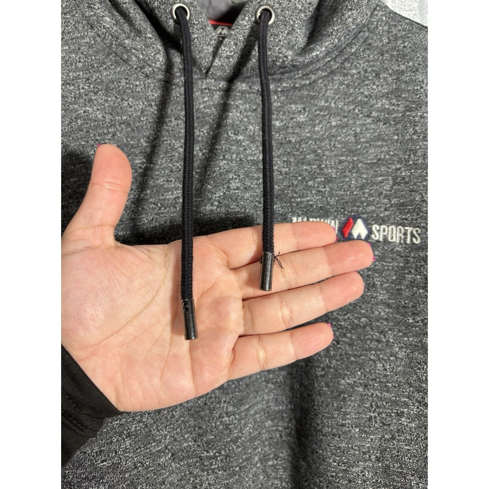 Marwin Sports Mens Hoodie Large L Gray Pullover Sweatshirt Kangaroo Pocket L - Picture 5 of 9